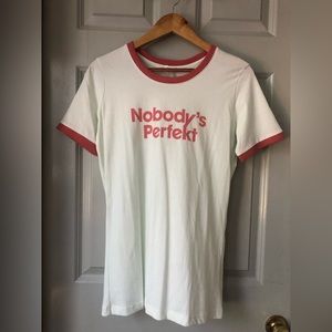 Bee & the Fox Nobody’s Perfekt Ringer Tee NWT Sz L